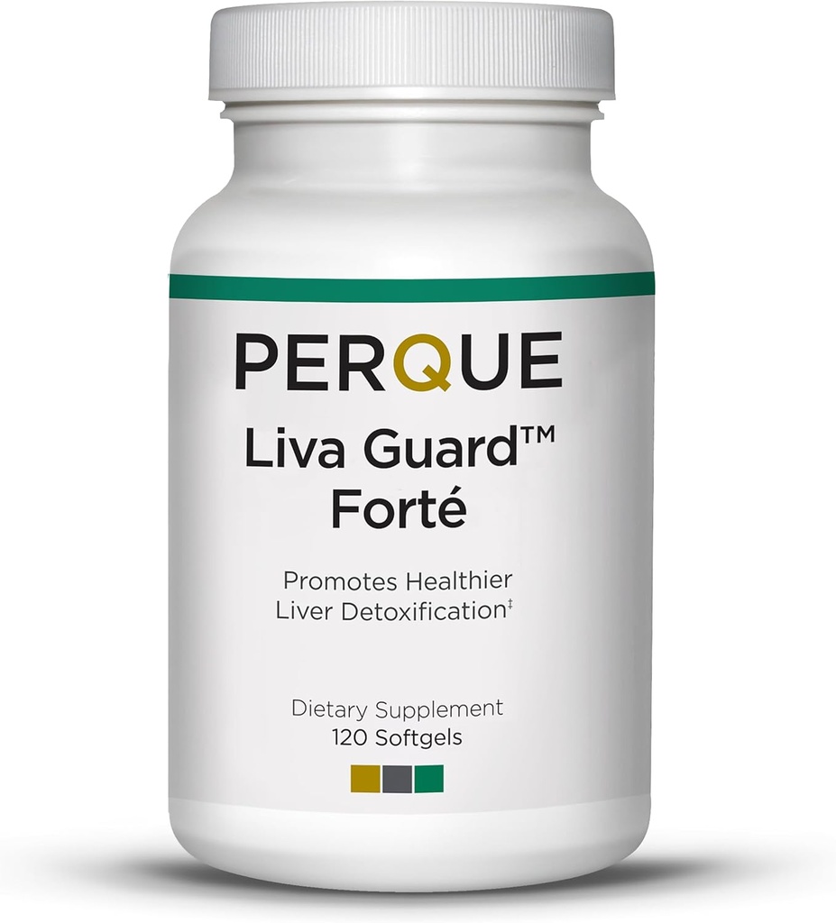 PERQUE Liva Guard Forte 120 Softgeels - Herbal & Antioksidant Formula Liver Fungsi & Detox - Dukung Kesehatan Metabolic & Cellular - Non-GMO, Gluten- Free, Vegetarian Formula - 120 Count