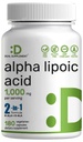 Alpha Lipoic Acid 1.000mg, 180 Veggie Capsules - 50 / 50 R- ALA & S-ALA untuk Max Bioavability - antioksidant Supplemen - Energi & Gugup Sistem Dukungan - Non-GMO