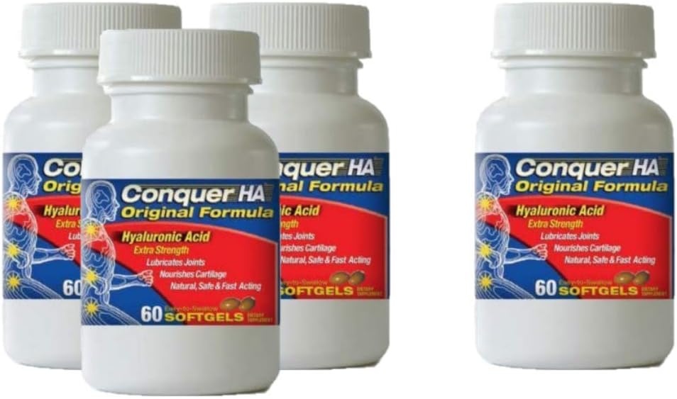 Bentuk asli Hyaluronic Acid Pack dari 4, Impprove Mobility, Flexibility - 60 softgel Caps