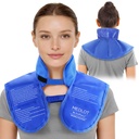 LotFancy Ice Pack untuk Neck Shoulder, Bisa dipakai kembali Cold Neck Wrap for Pain Relief, Flexible Gel Pack dengan Adjustable Straps, Cold Compress Therapy for Injuries, Swelling, Strains, Sprains