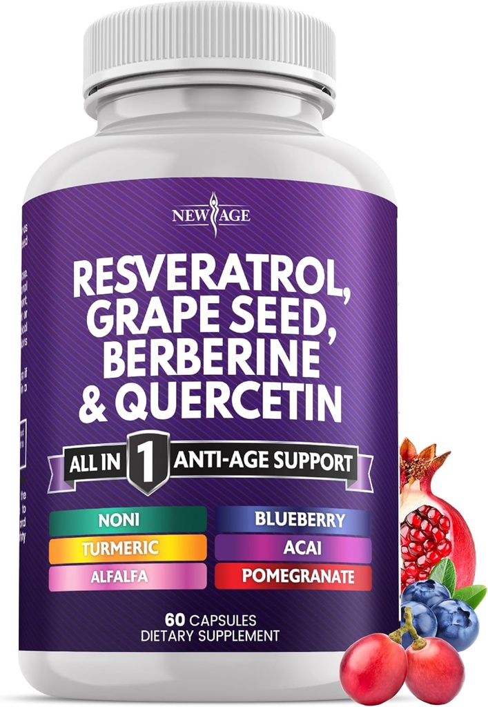 Reveratrol Baru, Berberine, Ekstrak Benih Grape, Quercetin
