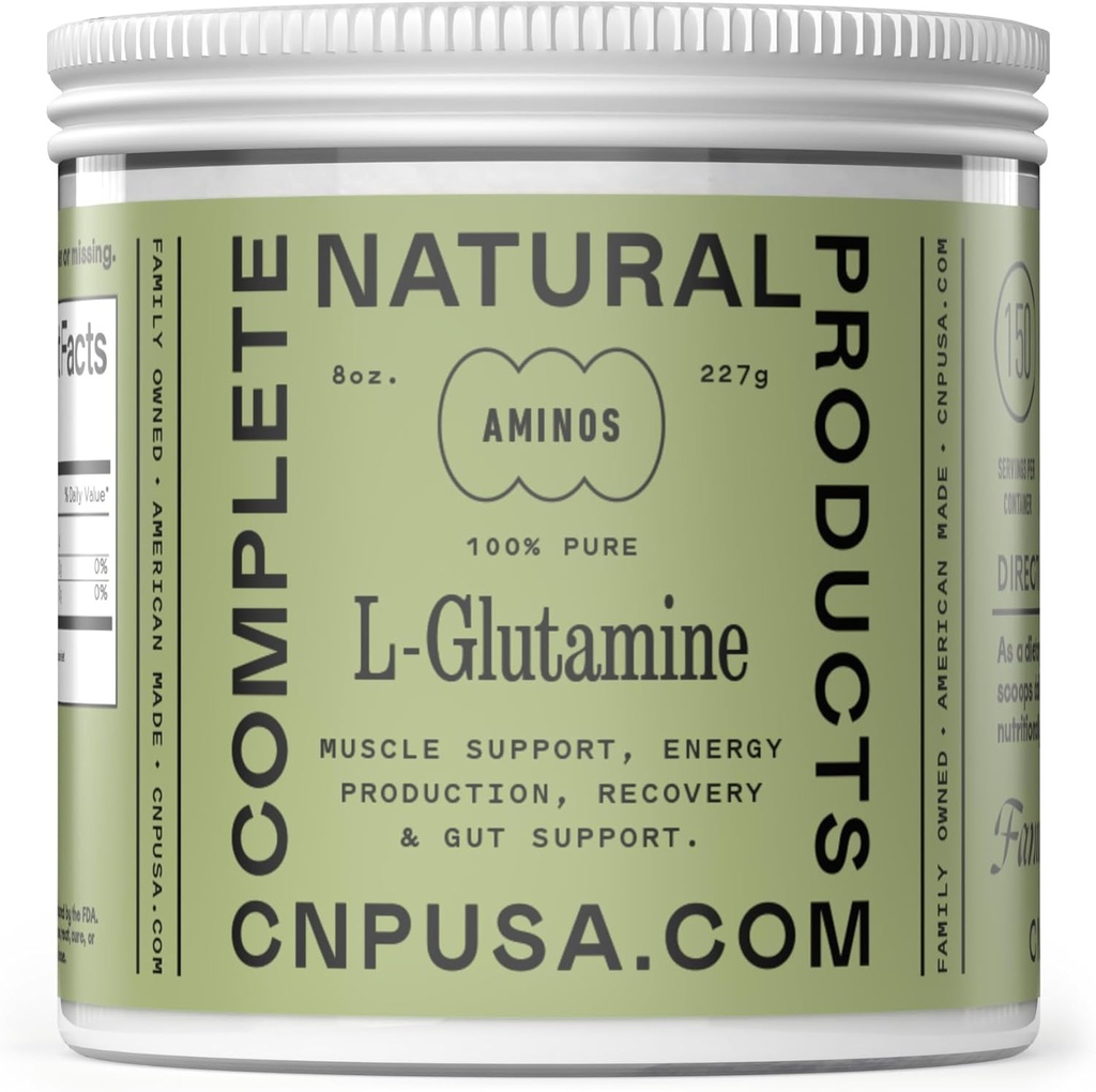 Suplemen L-Glutamine Powder murni - 8oz (227g) Natural Vegan Bulk L Glutamine untuk Keto, Gut Health, Probiotic, IBS Support