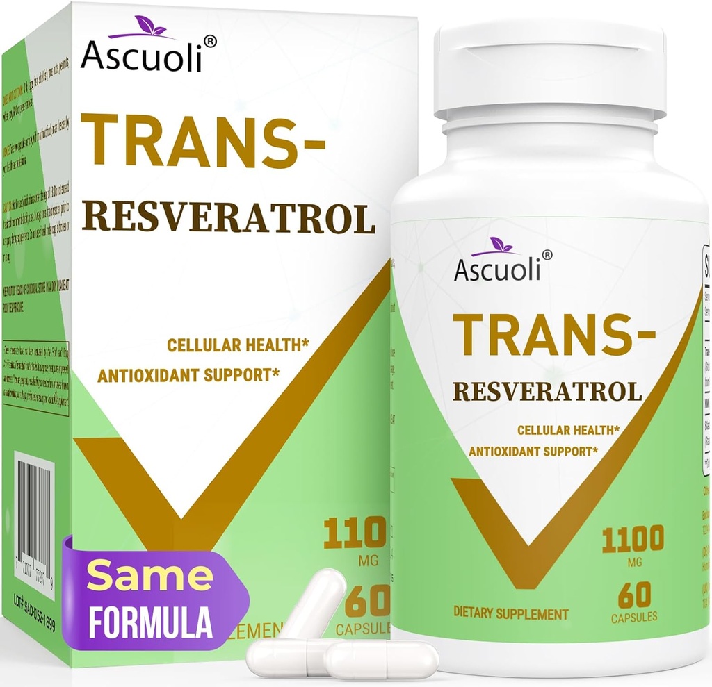 Ultra Created Transder-Resveratrol 11100mg, 3-1 Advanced Formula Organic Resveratrol Suplemen, Max Antioksidant, Anti- Aging, Skin Health, Immune & Energy, 1 Pack