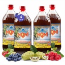 TRADER TAHITI (4- PK) Juice Potency Noni yang Asli - Jus Buah Noni Murni dengan Blueberry & Raspberry - Organic Antiokidant Superfood Supporting Energy & Body Health - (32oz, 4 Pack)