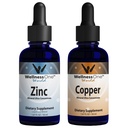 WellssOne Ionic Liquid Zinc & Liquid Copper - Zinc-Copper Bundle untuk mendukung sistem kekebalan tubuh dan gabungan, Nerve & Bone Health - 1.67 fl oz Zinc & Copper Liquid Drops