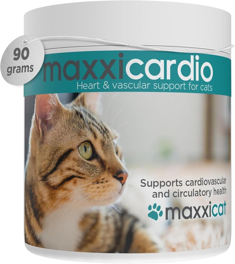 Maxxxpaws maxxicardio Heart & Cardiovascular Powder Suplemen untuk Kucing, 3.2oz
