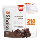 310 Nutrition All- inone Meal Replacement Shake / Shaker Cup Starter Kit - High Protein Fiber Rich Vegan Superfood Blend - Sugar- Free, Keto & Paleo Frid, Low Carb - Chocolate Blifess 28 srv
