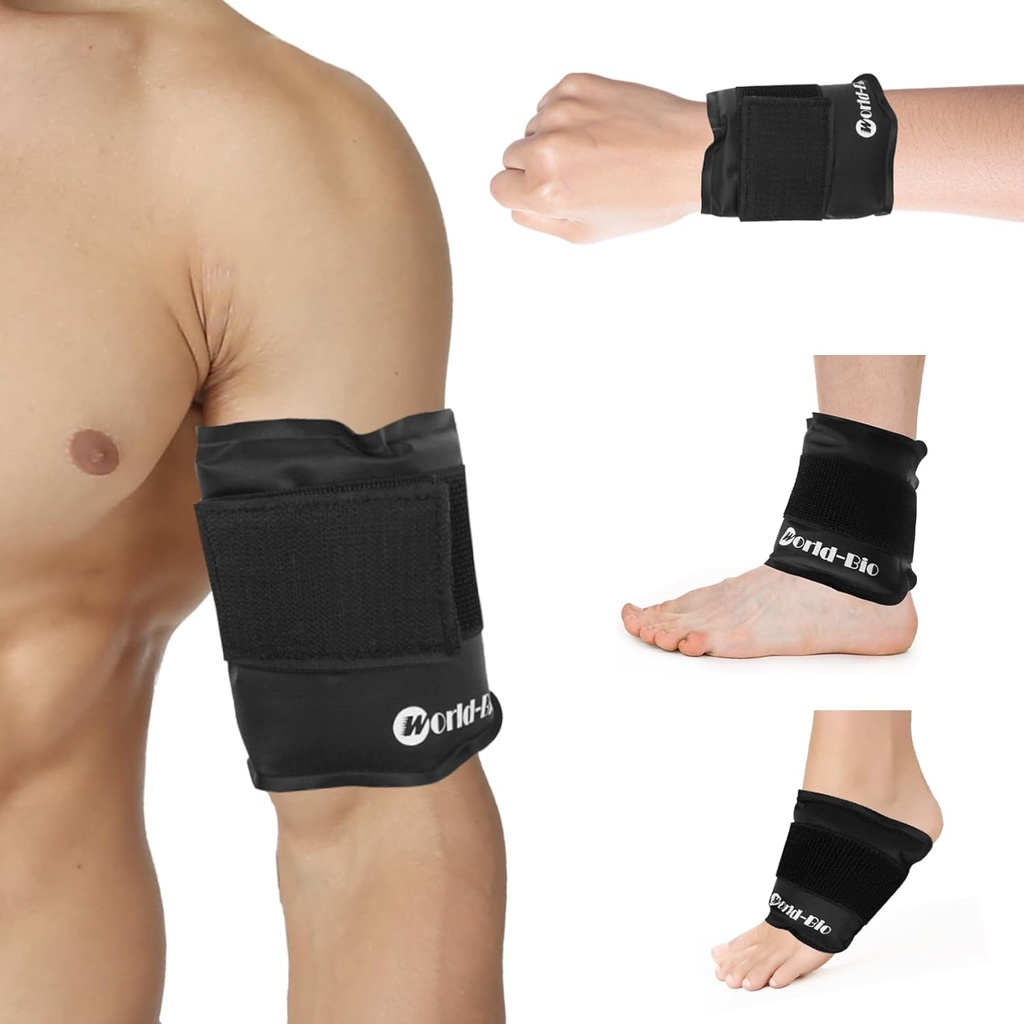 Gel Ice Pack Lipat dengan Velcro Strap, Ice Pack untuk Injuries Bisa dipakai kembali, Hot and Cold Therapy, Libow Cold Wrap, Fleksible Soft for Arm, Wrist, Hand, Foot, Ankle