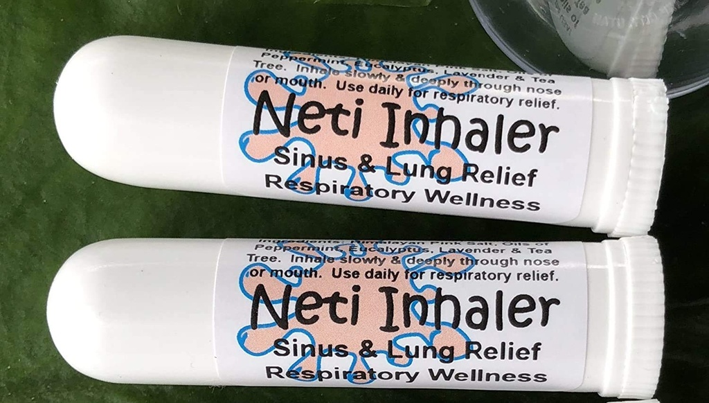 Urban ReLeaf NETI Salt Air Relief Infuers! Set Dua (2) Sinus & Lung, Himalaya & Botanicals! Respiratory Wellness. Menyembuhkan Aromaterapi. Energizing! Warna, Asma, Batuk, Bronchitis 100% Alam