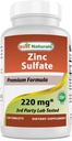Best Averbal Zinc Sulfate 220 mg 120 Tablet - 3rd Party Lab Tested - Made in The USA - Gluten Free & Non-GMO