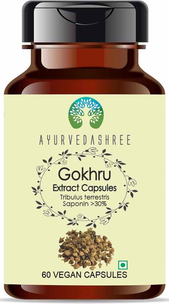 Gokhru Extract 500mg - 60 Vegetarian Capsules 124; Tribulus Terrestris 124; Semua Natural 124; 100% Vegan 124; Gluten- Gratis 124; GMP Certifikasi
