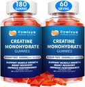 Cretine Monohydrate Gummies 5g for Men & Women, 7100mg with Lipomal Taurine, BCAA, Alpha GPC, B12, Cretine Monohydrate Chews for Muscle Growth, Strawberry Flavor, 180Count