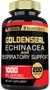 Goldenseal Root Capsule Organic dengan Echinacea, Mullein Leaf, Plantain & More - 7 Premium Herbal Support Immune System, Digetical Health, Smooth Breathing, and Body Management - 200 Kapsul