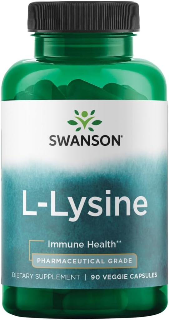 Swanson Amino Acid Ajipure L- Lysine Farmasi Tingkat 500 Juta 90 Veg Capsules