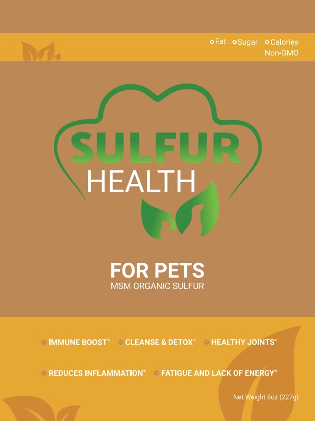 Sulfur Pet Organik - 99,9% Suplemen MSM Murni untuk Pets - Buruh - Diuji dan Disertifikasi Pet MSM