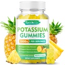 Potasium Citrate Gummies 1000mg, Potency Tinggi Potasium Gummies for Dewata & Men, Dukung Krisis Leg & Muscle Health, Sugar- Free, Pineapple Flavor, 60 Count