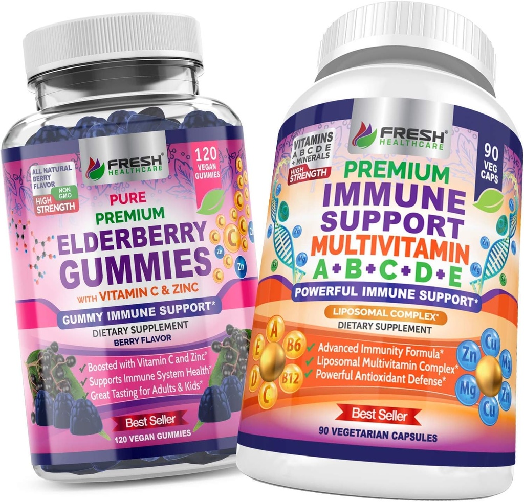KEPALA FRESH Elderberry Gummies dan Immune Multivitamin - Bundle