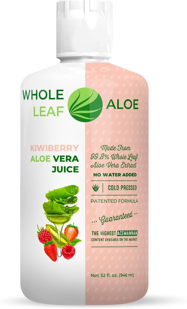 Membuka Kekuatan dari seluruh daun Aloe Vera, dicampur dengan rasa lezat Kiwi Berry. Kami dipatenkan Formula Boasts The Highest Acemannan Konsentrasi Tersedia, Dijamin. Tidak ada tambahan air.