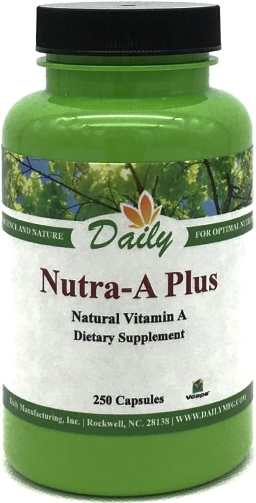 Daily Manufakturing Nutra-A Plus ™ (Vegetarian Vitamin A- Palmitate & Beta - Carotene) 250 Vegetarian Capsules