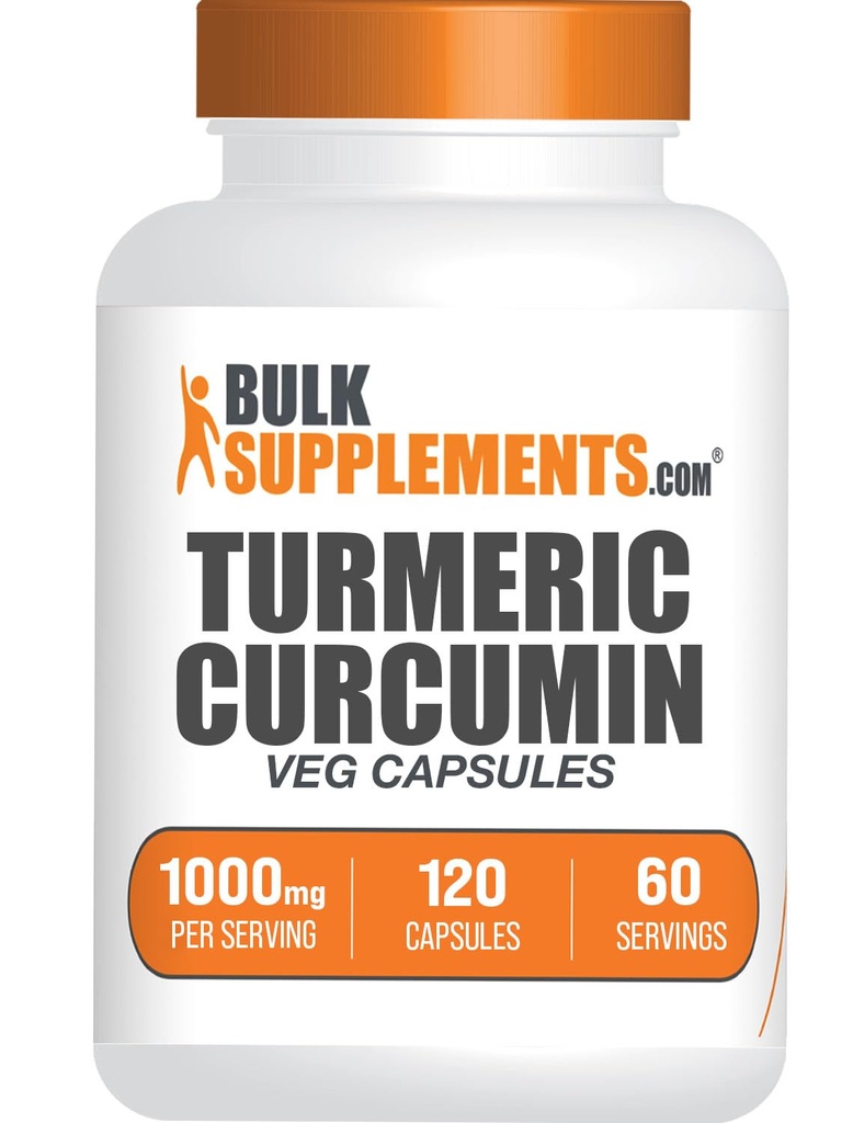 BulkSuplements.com Turmeric Extract Capsules - Turmeric Suplement, Turmeric Curcumin Suplemen 100m - Gluten Bebas, 120 Veg Capsules (Paket 1)