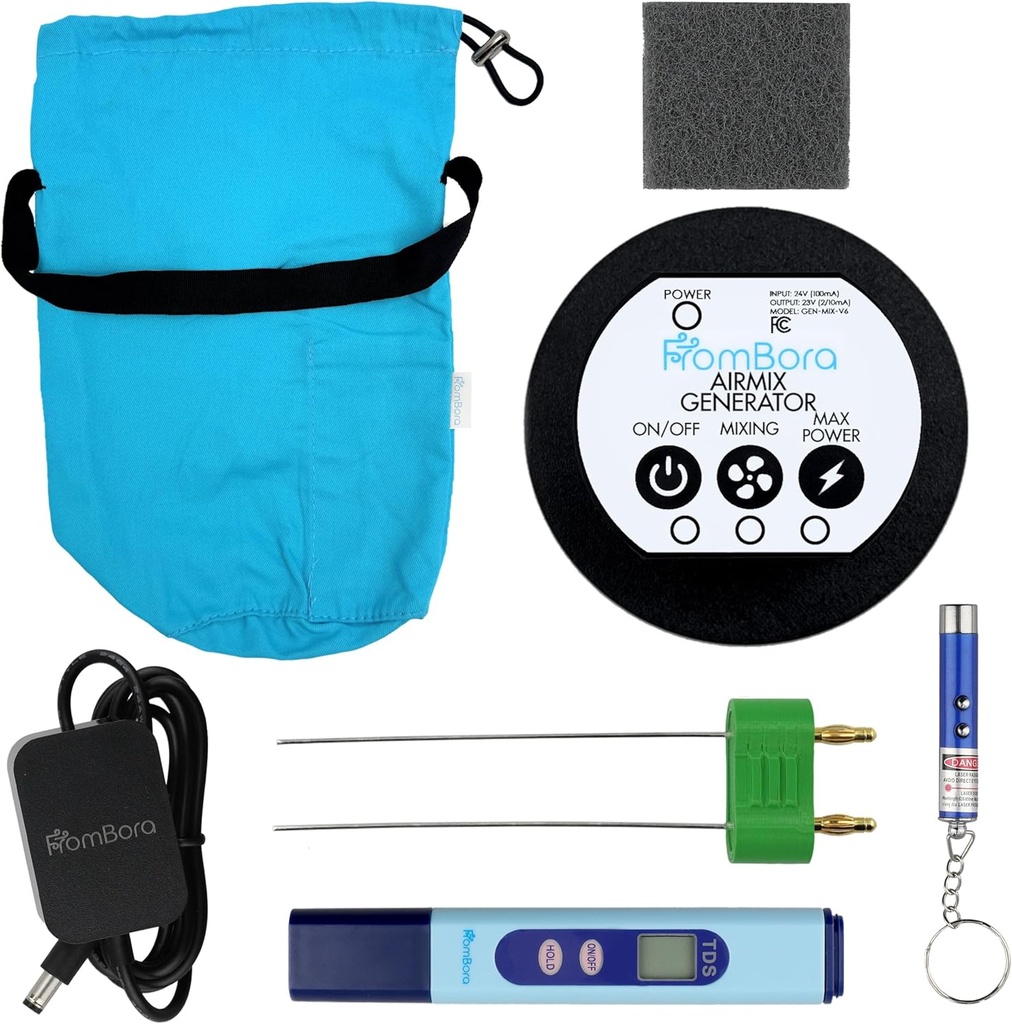 Koluidal Silver Generator Kit - 99,99% (Ag) Rods, TDS Meter Colloidal Silver Machine, Indicator Air Ionizer Air Mesin untuk Rumah, Travel Bag, AirMix