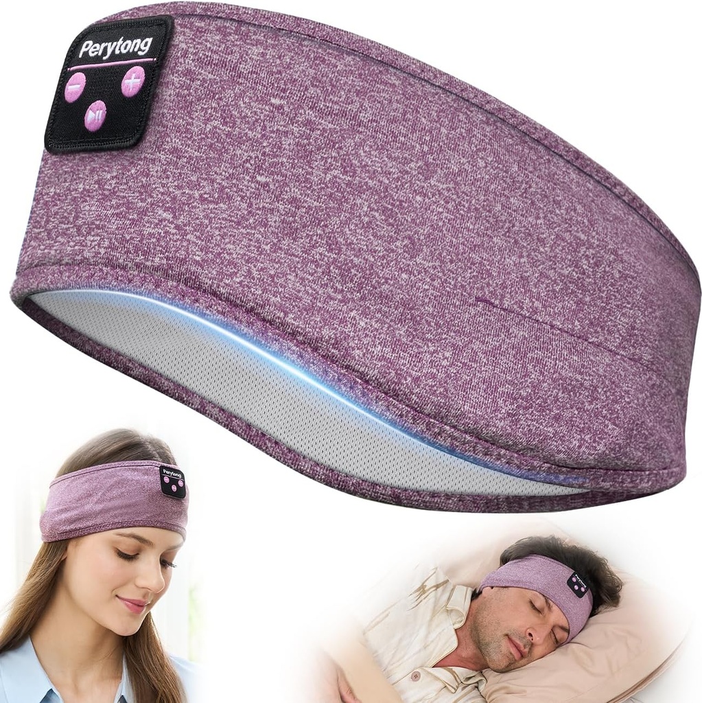 Perytong Tidur Headband Bluetooth Headband, Headphone Headphone Headband untuk Sleeping, Running, Yoga, Fitness, Travel, Meditation, Sustable for Side Sleepers, Gift for Men Women, Tech Gadgets