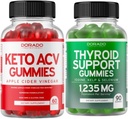 Keto ACV Gummies (60 Count) Advanced Weight Loss Formula dan Thyroid Dukung (90 Count) Dukungan Dukungan dengan Ashwaganda, Iodin, Bladderwrack, Kelp & Schisandra - Non-GMO, Vegan & Dibuat di Amerika Serikat