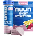 Nuun Sport Electrolite Tablet dengan Magnesium, Kalsium, Potasium, Chloride & Sodium, Gluten Free & Vegan, Strawberry Lemonade, 4 Pack (40 Servings Total)