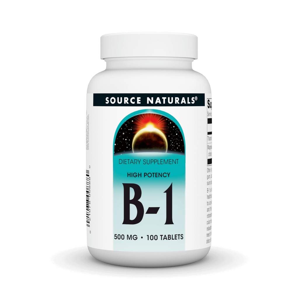 Sumber Vitamin B-1 Thiamin Potensi Tinggi 500mg, 100% Murni - 100 Tablet