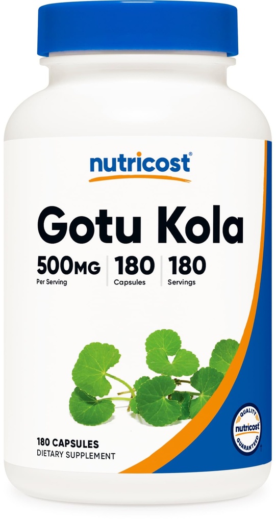 Nutricost Gotu 500 MG, 180 Capsules - Vegetarian Capsules, Gluten Free, Non- GMO