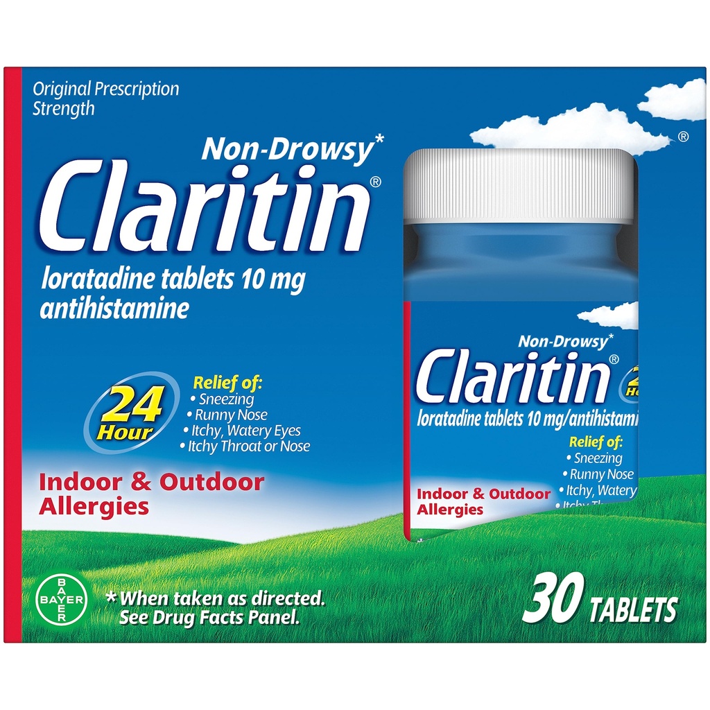 Claritin 24 HR Non Drowsy Allergy Medicine, Loratadine antihistamin tablet, 30 Ct
