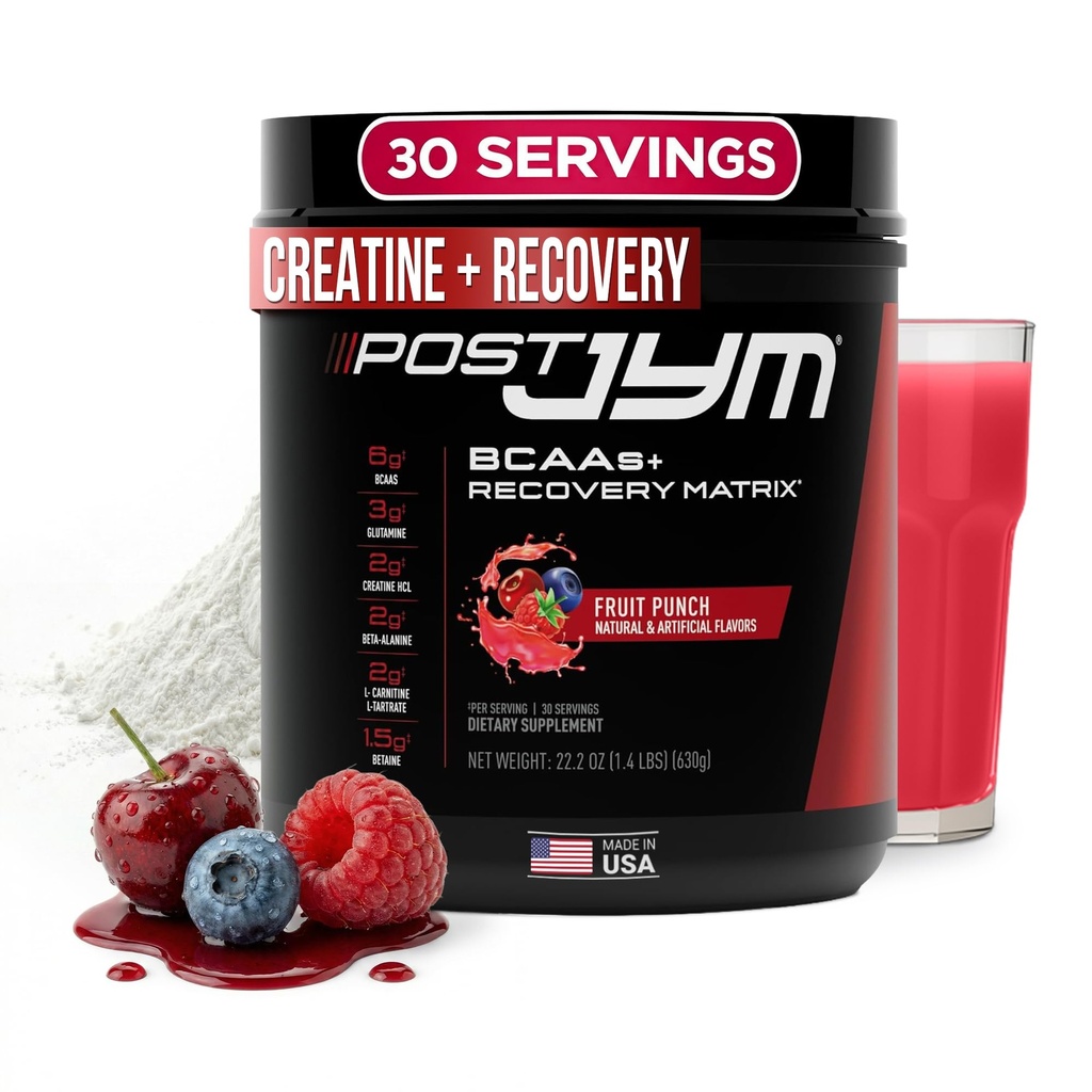 Post JYM Active Matrix - Post- Workout with BCAA 's, Glutamine, Creatine HCL, Beta- Alanine, and More JYM Supppplies Science Fruit Punch, 30 Servings