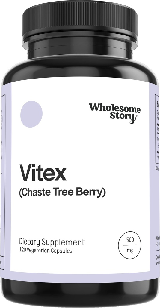 Whyesome Story Organic Vitex Chasteberry Supplement for Women 124; Hormone Saldo, Fertility & Period Regulation 124; Vitex Berry Agnus Extract 124; 120 Capsules 124; Chaste Tree Berry