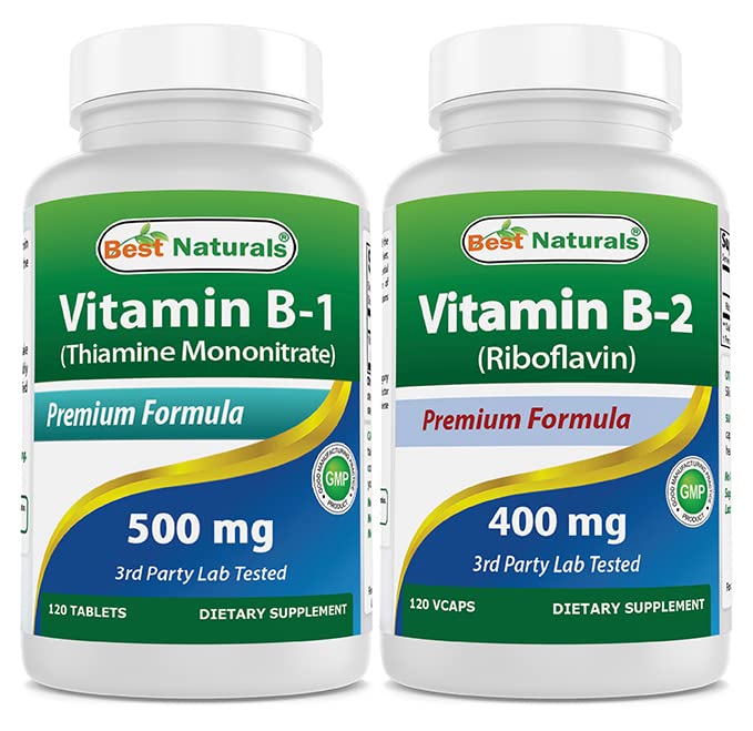 Terbaik Vitamin B1 Vitamin sebagai Thiamine Mononitrate 500 mg & Vitamin B2 (Riboflavin) 400mg