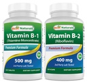 Terbaik Vitamin B1 Vitamin sebagai Thiamine Mononitrate 500 mg & Vitamin B2 (Riboflavin) 400mg