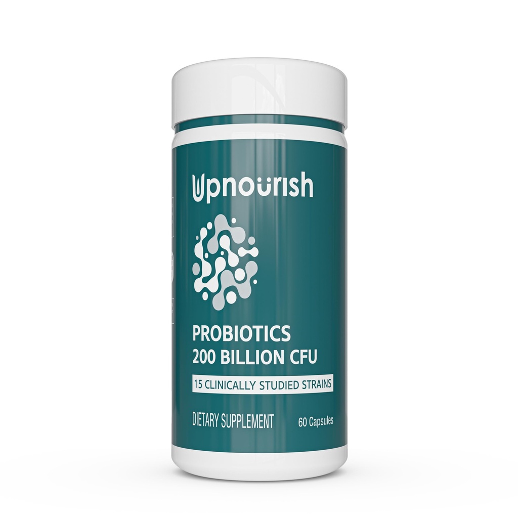 Upnfeating Progories - 200 Milyar CFUs for Men and Women, 15 Clinically Studied Strains, Pregories & Enzymes - 60 Vegan Capsules
