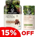PlantFusion Complete Vegan Protein Powder dan Collagen Bundle - Keto, Gluten Free, Soy Free, Non-Dairy, No Sugar, Non- GMO