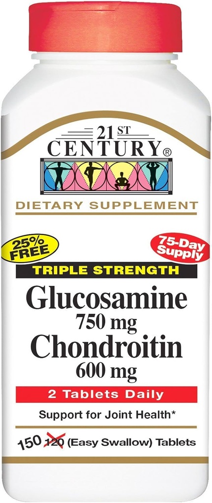 21St Century Tiga Kekuatan Glucosamine Dan Chondroitin - 150 tablet