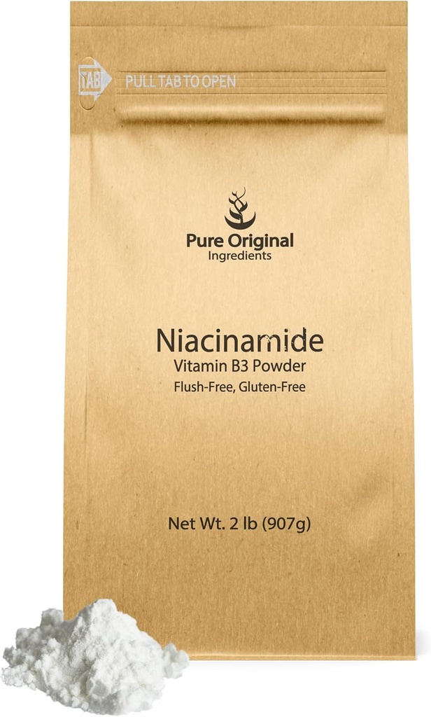 PURE ORIGINAL INGREDIENTS Niacinamide (2 lb) Flush- Free Vitamin B3 Powder, Dietary Suplemen