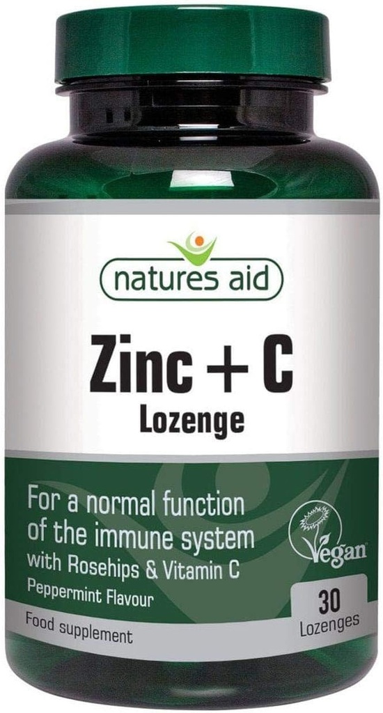 Nature Aid Vegan Zinc Lozenges Peppermint 30 tablet