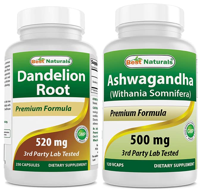 Ekstrak Terbaik Dandelion Root 520 mg & Ashwagandha Ekstrak 500 Mg
