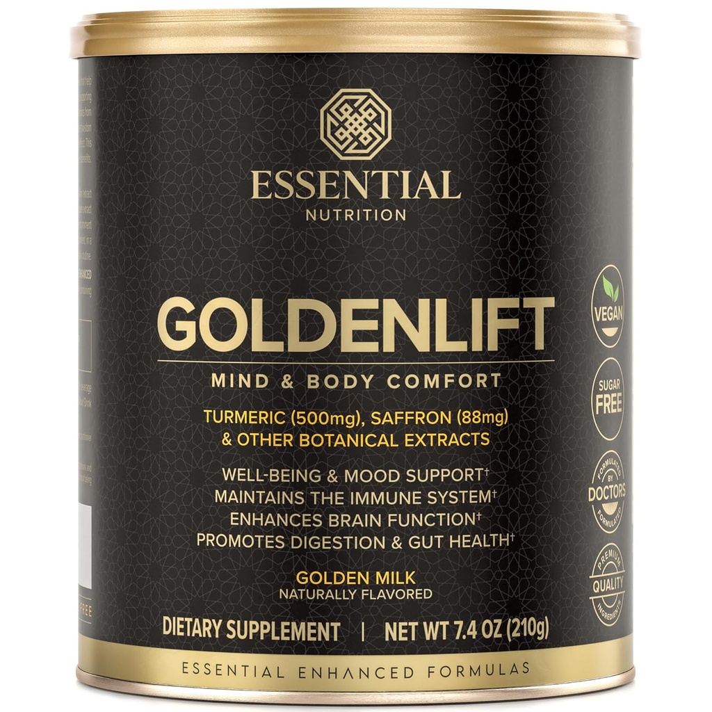 Nuttrition Golden Lift - Golden Milk Supplement - Vegan - With Turmeric, Saffron, Cinnamon, Cayenne & Black Pepper Extracts - Mind Body Comfort - 7.4 oz (30 Servings)