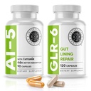 Benteng Intestial Al- 5 & GLR-6 Digetical Health Suplement Bundle w / Glutamine, Turmeric, Curcumin for Gut Health Capsule Suplemen & Dukung Kesehatan Digetical, Non- GMO, Dairy Free - 30- Day Suppply