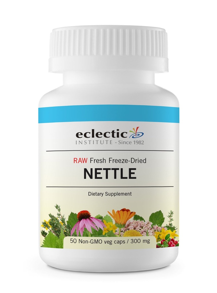 Eclectic Herb Raw Freeze- Dry None-GMO Nettle Leaf 124; Healthy Sinus Suption, Histamine Response & Respirate Wellness = 50 Veg Caps (300 mg) 124; US Grown, Vegan