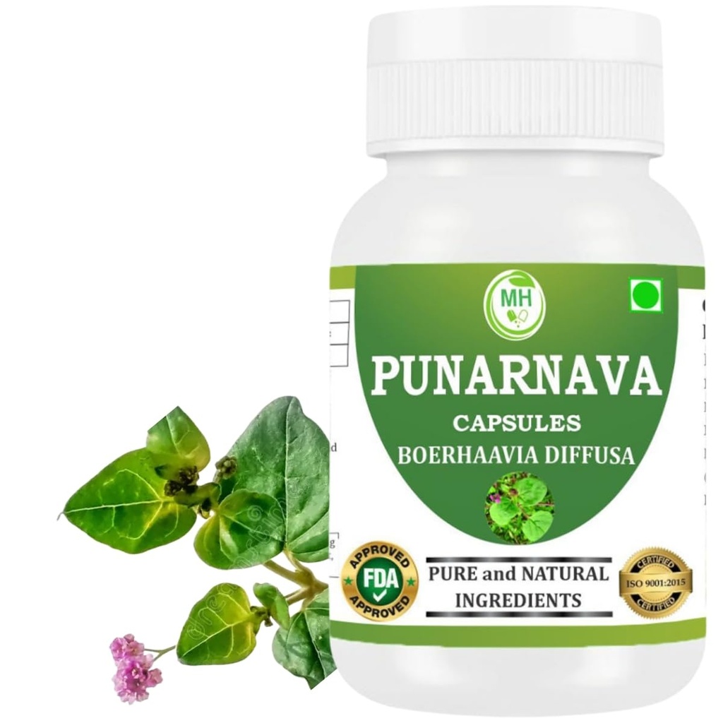 Paraarnava Capsules (Boerhaavia Diffusa) 500mg - 60 Veg Capsules 124; Herbal Wellness Suplement for Natural Kidney & Liver Dukung 124- Pembangunan Berdasarkan Detox & Cleansing Formula 126; Kemasan 1