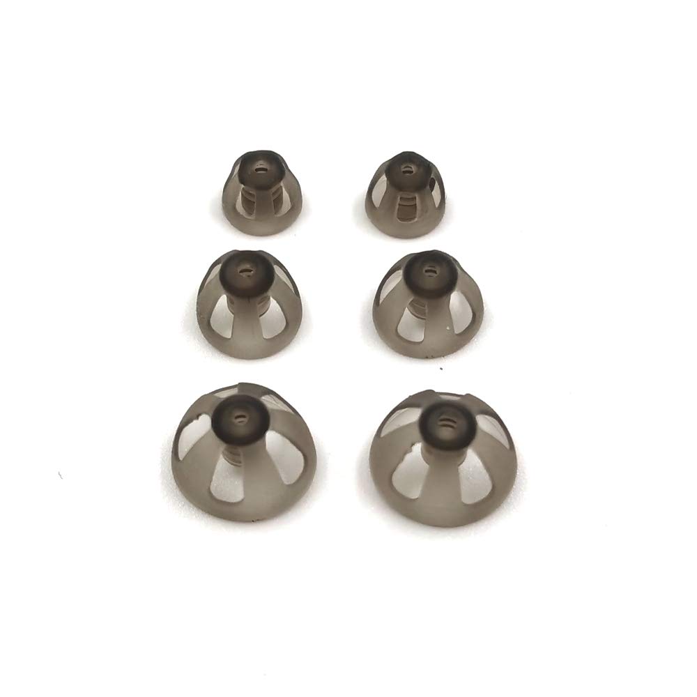 Hearing Aid Domes Smoky Gray Tips Ear Pieces Comfortable for Open Fit BTE Sound Amplifier PSAP Kit Invisible, except for RIC 5 + 8 + 10mm (Mixed * 6)
