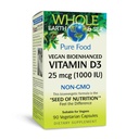 Faktor Natural Whole Earth & Sea Vitamin D3 - Tambahan Dietary Supplement Bones & Joints (Aids Calcium Absorpsi - Vegan & Non- GMO - 90 Vegetarian Capsules)