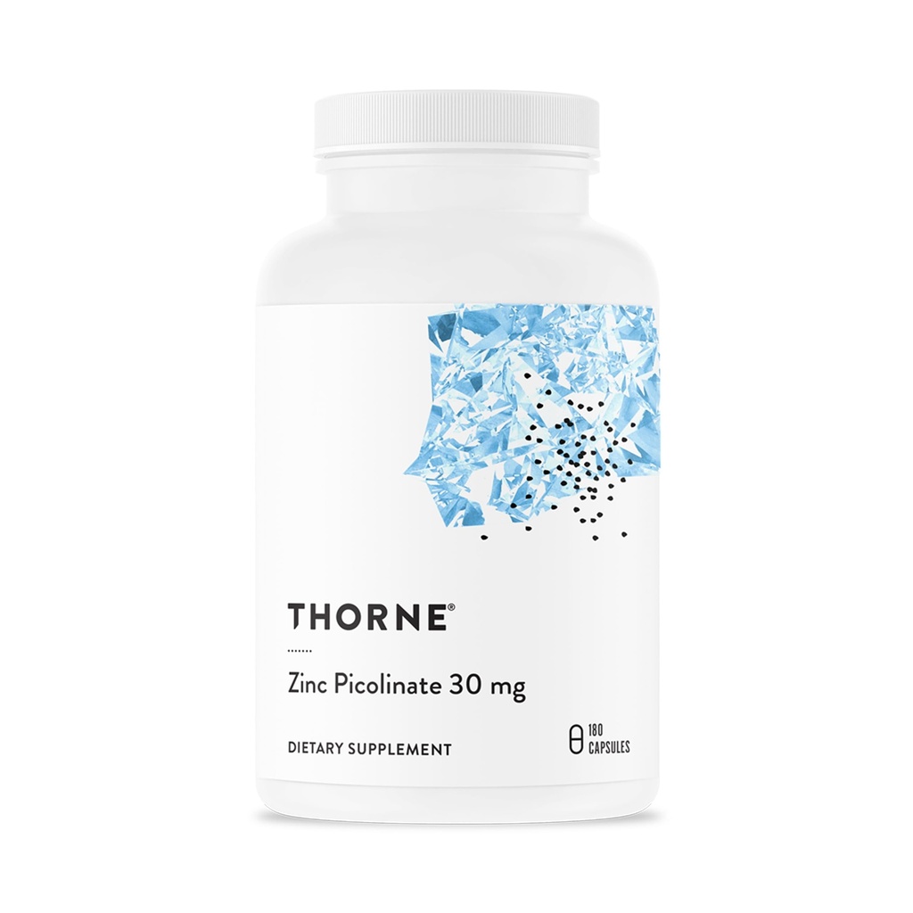 THORNE - Zinc Picolinate 30 mg - Yah-Absorbed Zinc Tambahan untuk Perkembangan dan Fungsi Imune * - 180 Capsules