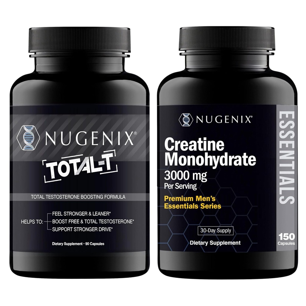 Nugenix Essentials Cretine Monohydrate and Totall-T Testosteron Booster for Men