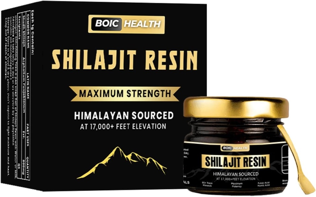 Potensi Maksimal Organ Shilajit Murni untuk Pria & Wanita dengan 85 + Trace Minetrace untuk Energi, Performance dan Sistem Kebal - Shilajit Resin-50G (Paket 1)